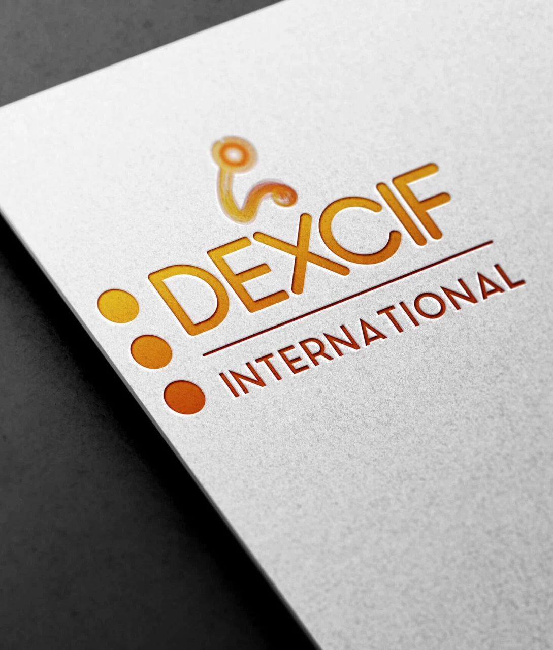 Mockup carte de visite dexcif international, développement web